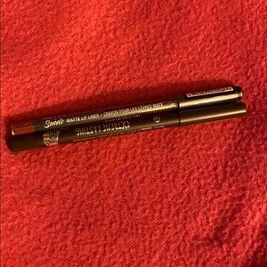 Brown eye liner and spicy lip liner